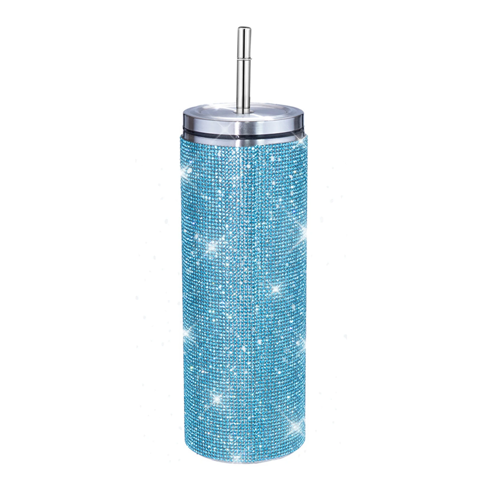 Portable Glitter Rhinestone Water Bottle Stainless Steel Insulated Water Bottle Vacuum Flask Coffee Mug