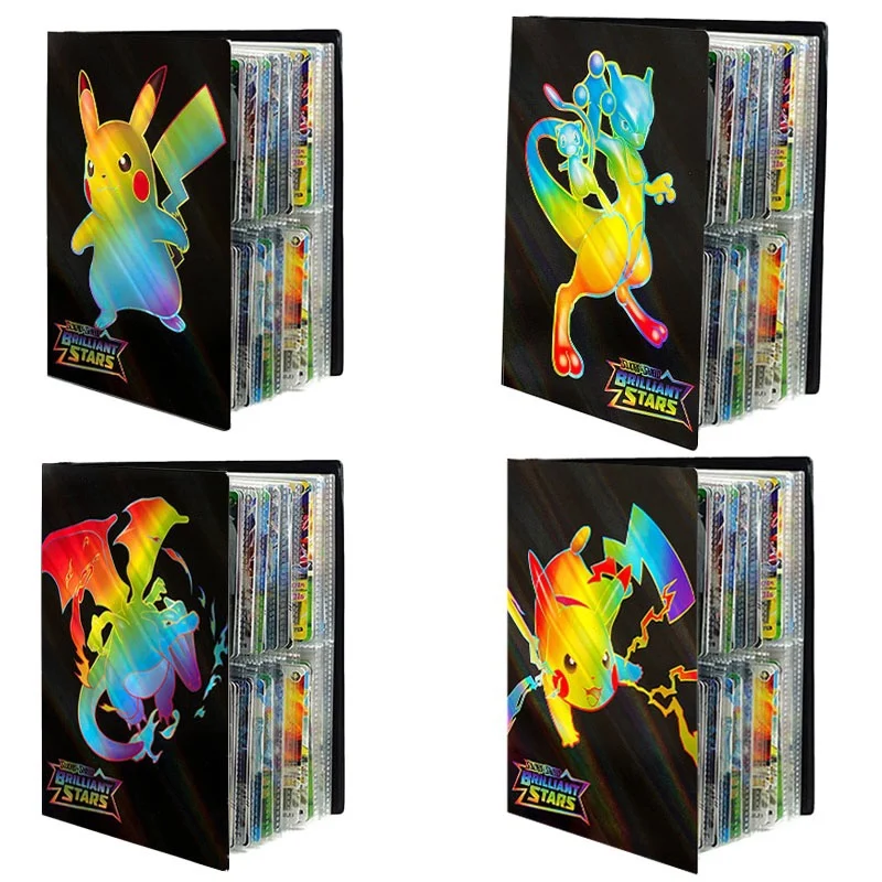 

240Pcs Holder Album Pocket Monster Card Series Album Creative Laser Collection Album Cute Pikachu Cover Card Album Holiday Gifts