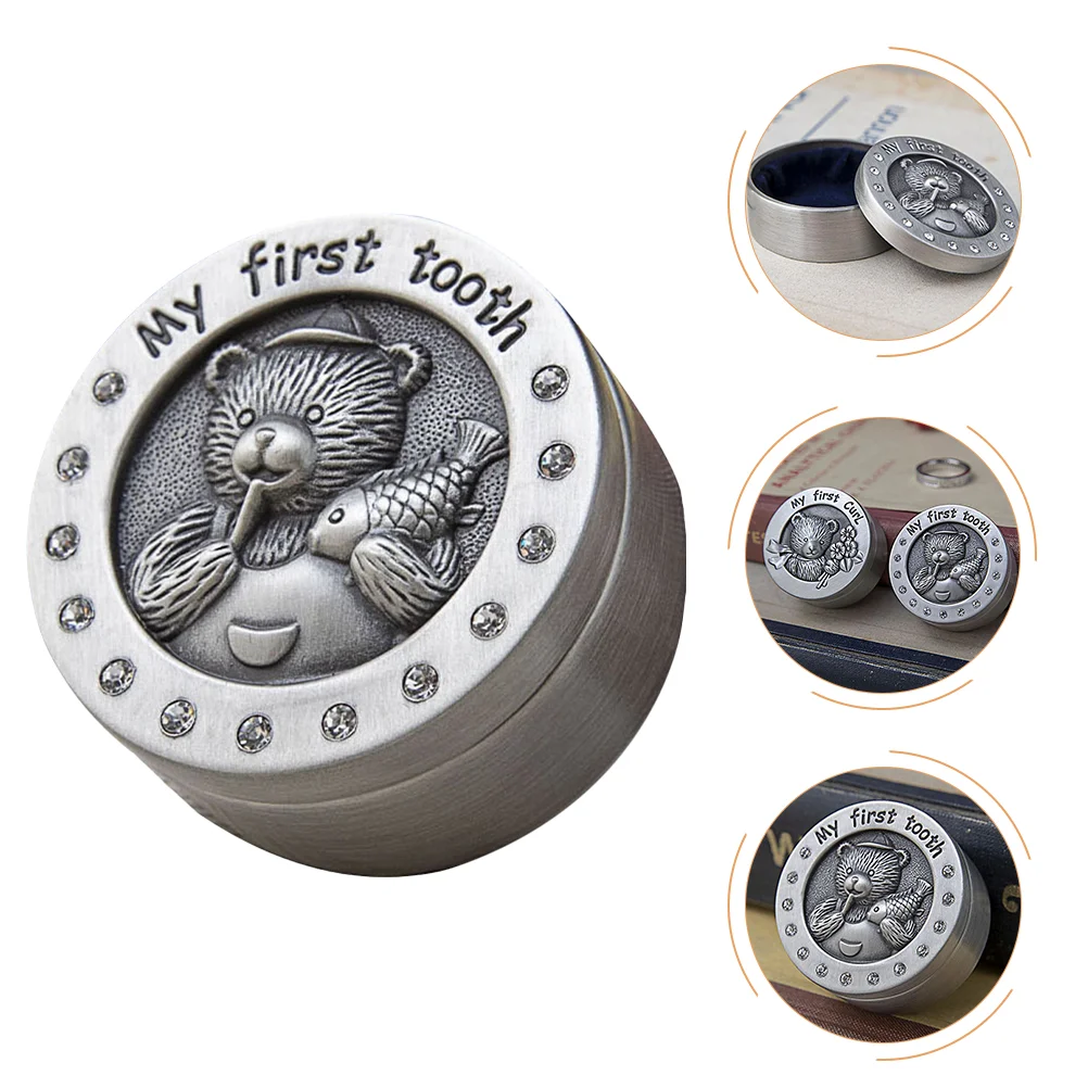 

Baby Tooth Box Keepsake Collection Organizer Necklace Case Metal Men Women Holder