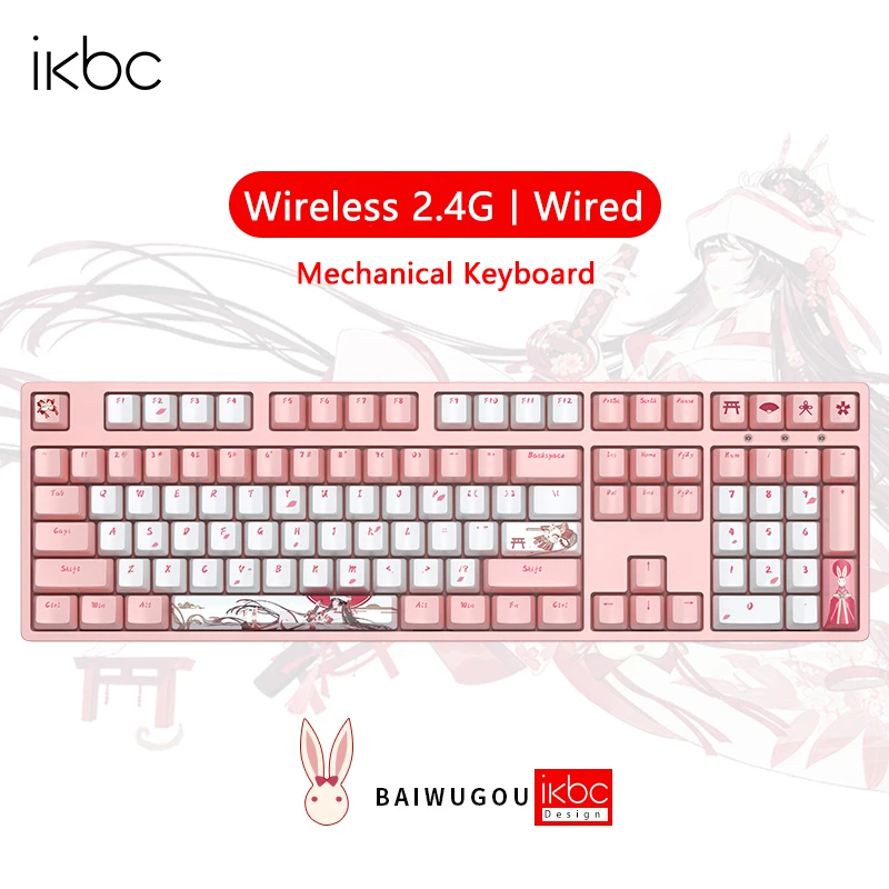 

Ikbc Sakura Проводная Беспроводная 2,4G Bluetooth механическая клавиатура 87/108 клавиш PBT компьютерная игровая клавиатура USB для ПК Cherry Switch