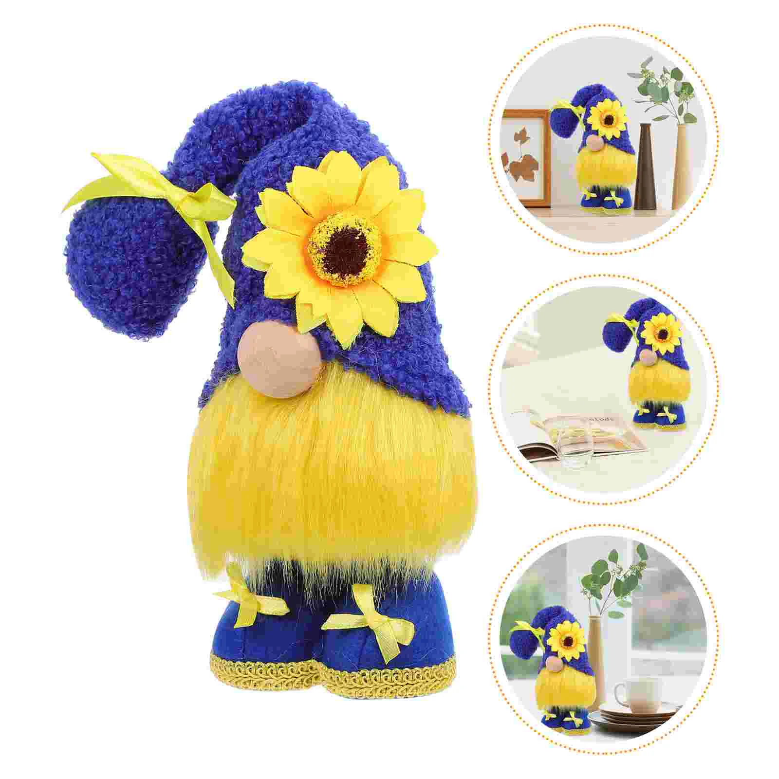 

Sunflower Gnome Spring Summer Gnome Figurine Yellow Plush Scandinavian Nisse Swedish Thanksgiving Decoration for Home