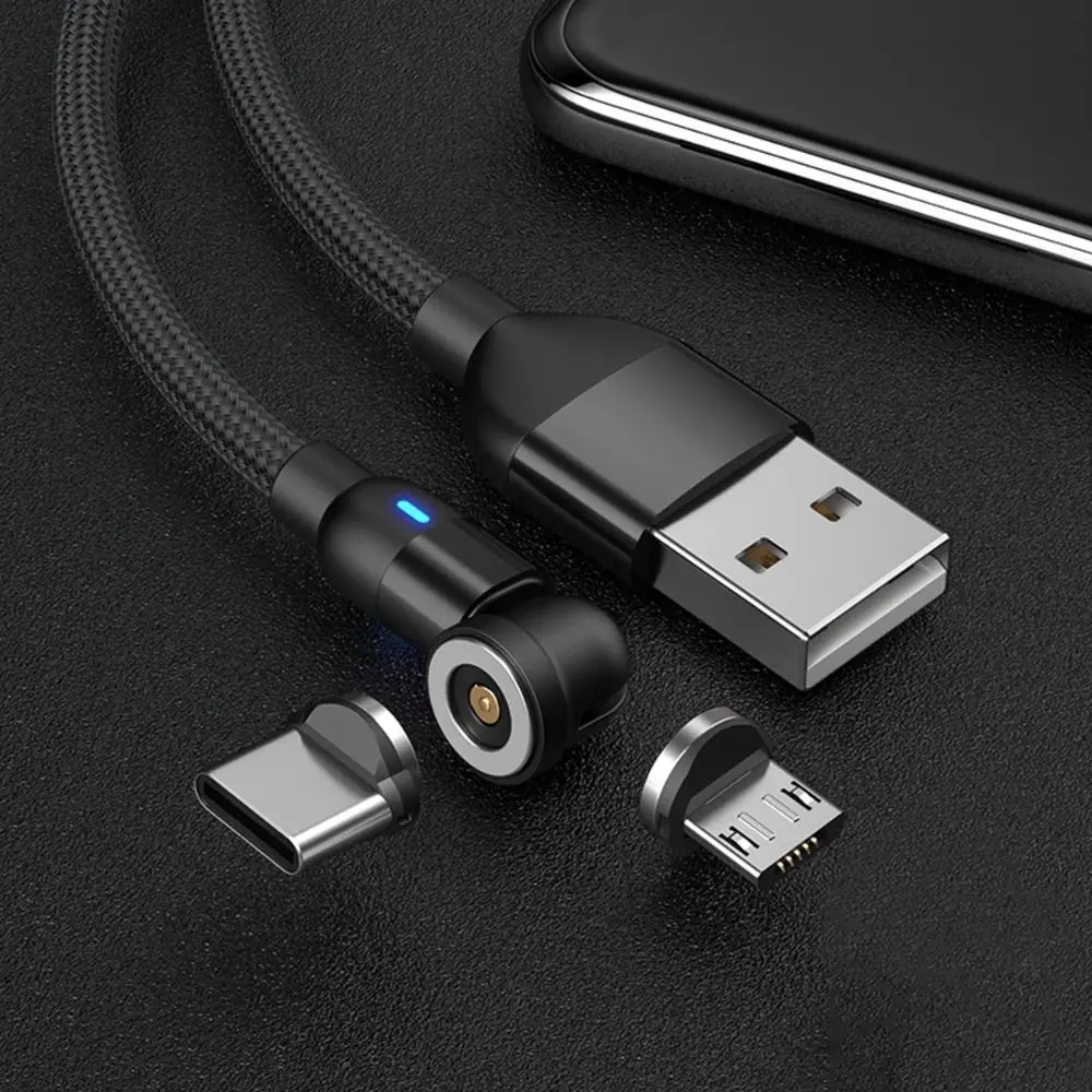 

540 Degrees Magnetic Charging Cable Rotatable 2 in 1 Type-c Charging Cable Bendable Strong Magnetic Fast Charging Cable