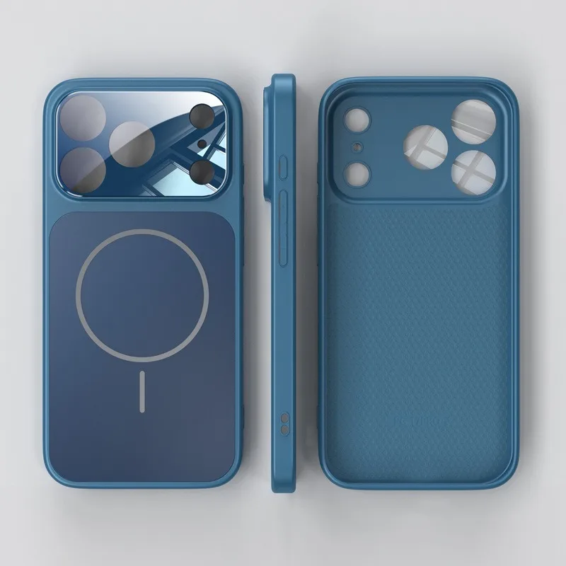 Фото Роскошный чехол из матового наностекла для беспроводной зарядки MagSafe для iPhone 11 12 13 14 15 16 Pro Max 17 Air с магнитной крышкой №5