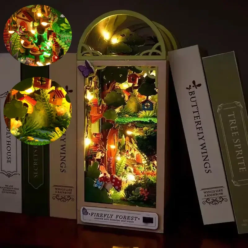 DIY книжный уголок комплект деревянный миниатюрный кукольный дом здание 3D