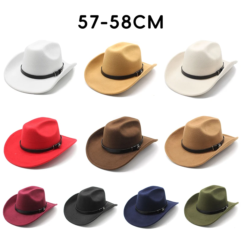 

Новая Винтажная ковбойская шляпа в западном стиле для джентльменов, леди, джаз, Cowgirl с кожаными широкими полями, панк, шляпа с вьющимися полями, кепки Sombrero Hombre
