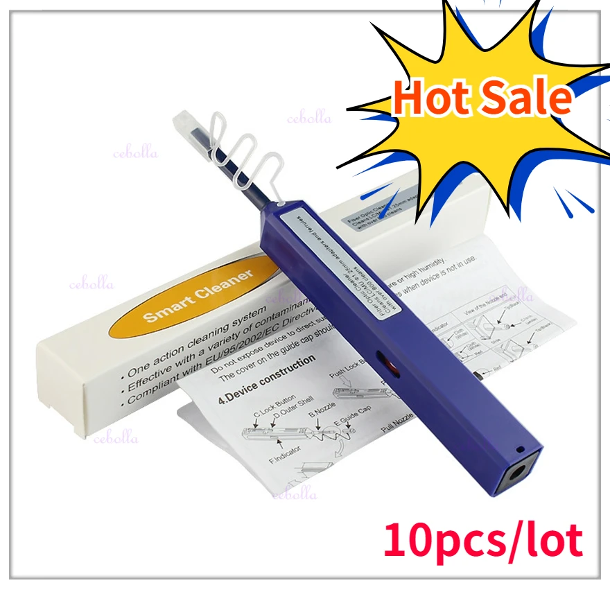 

10pcs/lot Fiber Optic Connector Cleaner Pen for 1.25mm LC MU Connectors Fiber Optic Tools One-Click Cleaner Pen free shipping