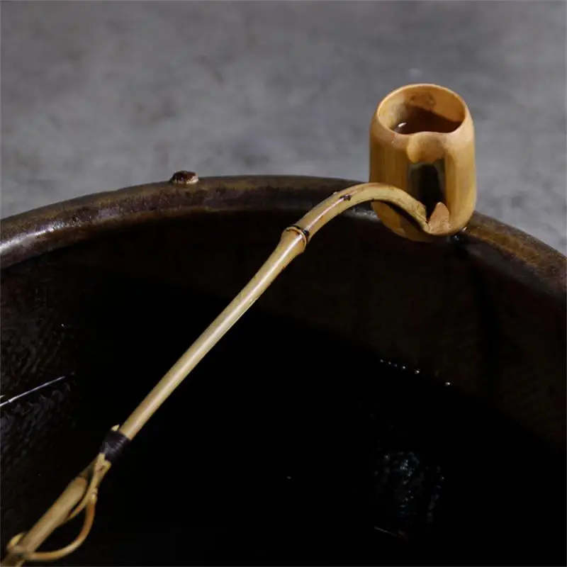 

Handmade Tea Set Accessories Retro Bamboo Root Drink Spoon Long Handle Bamboo Japanese-style Water Spoon For Tea Room Household
