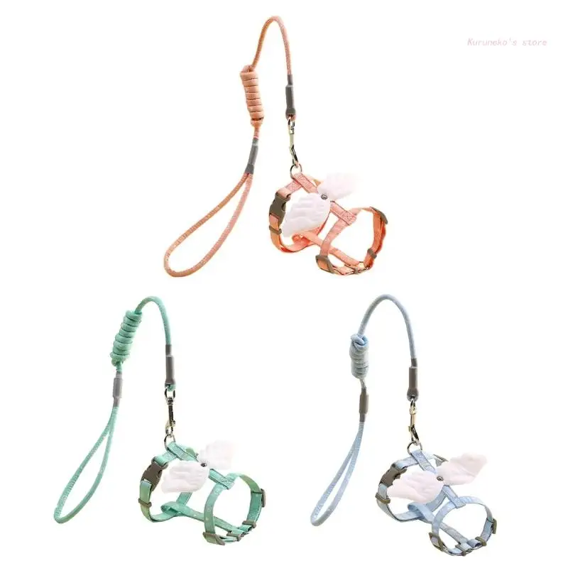 

Шлейка с поводком для кошек, не тянется, шлейки для щенков, водонепроницаемая, для маленьких собак, регулируемая дышащая, длиной в 4 фута