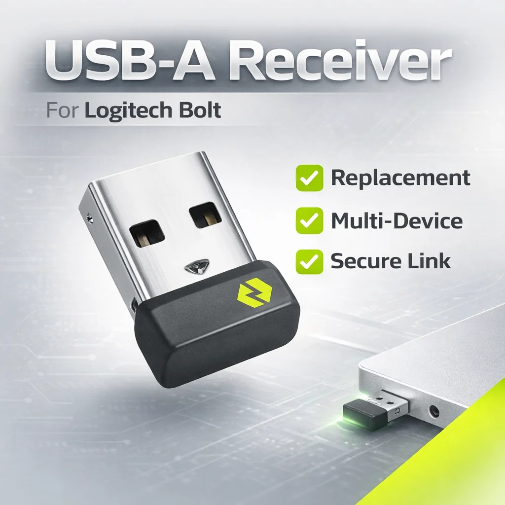 Фото Беспроводной USB-A приемник для мыши и клавиатуры Logitech с поддержкой Bolt, сменный адаптер для MX Keys Mini, MX Master 3S, M650 №1