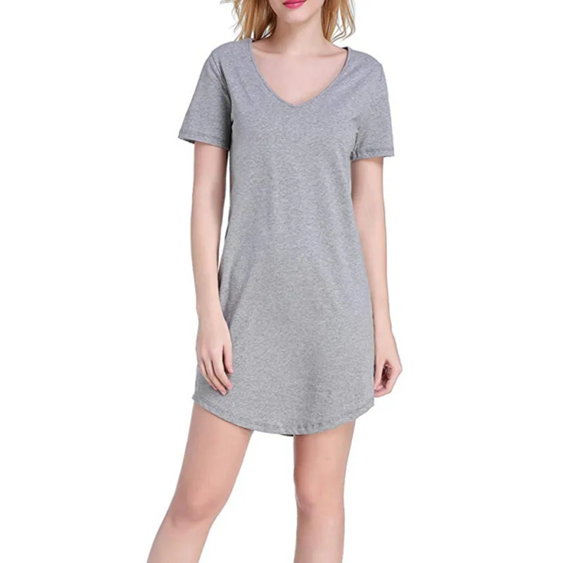 Spring Summer New Women's Nightdress Round Neck Soft Skin-friendly Home Service Sleep Tops Sexy Nightwear Sleepwear Women