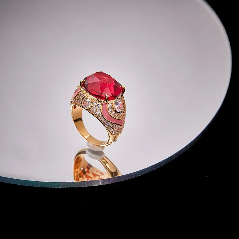 Высококачественное кольцо с имитацией красного сокровища Zhao Lusi женское