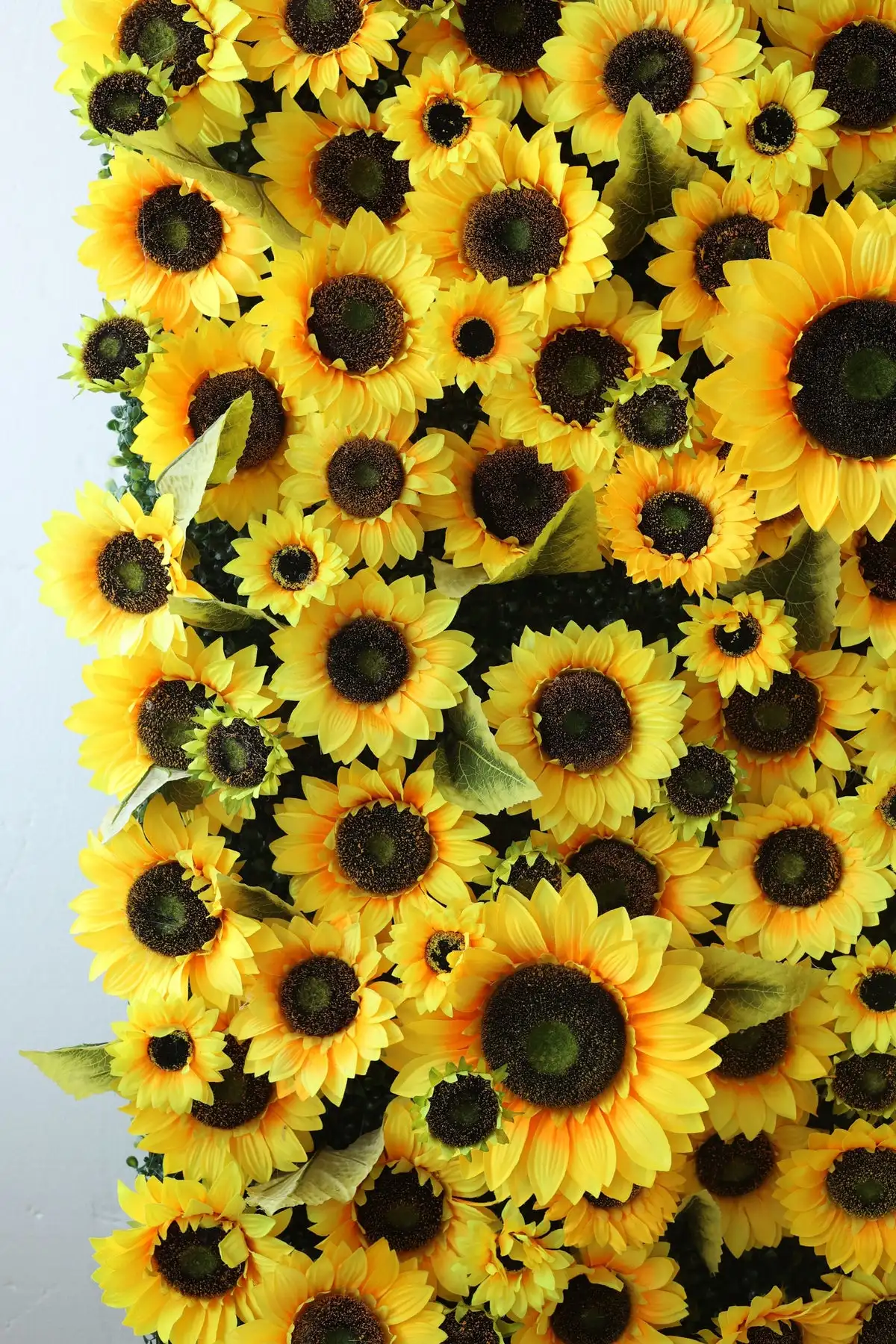 luksusowy żółty słonecznik 3D sztuczna roślina ściana z tkaniny na zewnątrz tło ślubne urodzinowe dekoracyjne rekwizyty