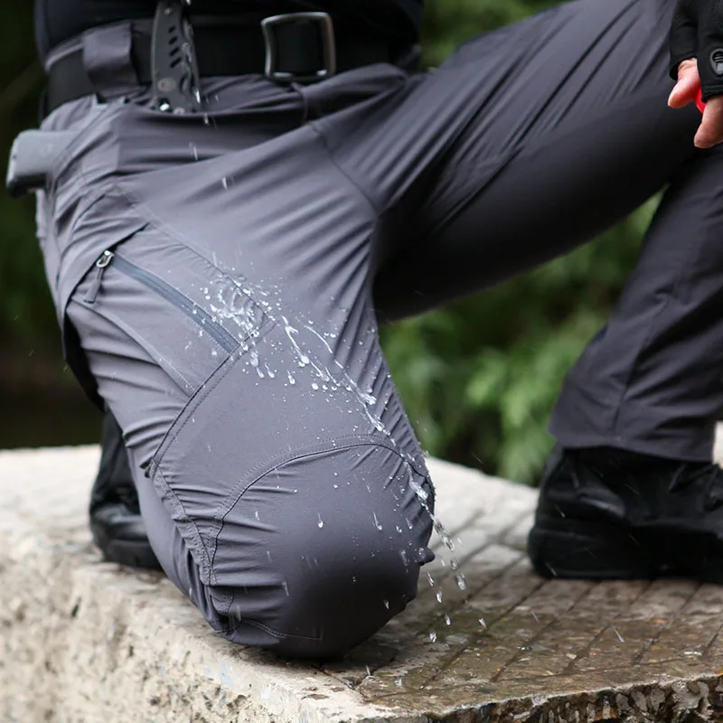 Hiking Pants Elastic Waterproof Camouflage Multi-Purpose Large Pockets Scratch-Resistant Sport Trousers