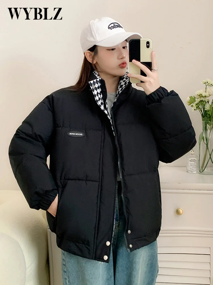 2022 Winter Jacket Women Parkas Cotton Padded Coat Loose BF Style Stand Collar Short Cotto Padded Jacket Thickened Bread Clothes