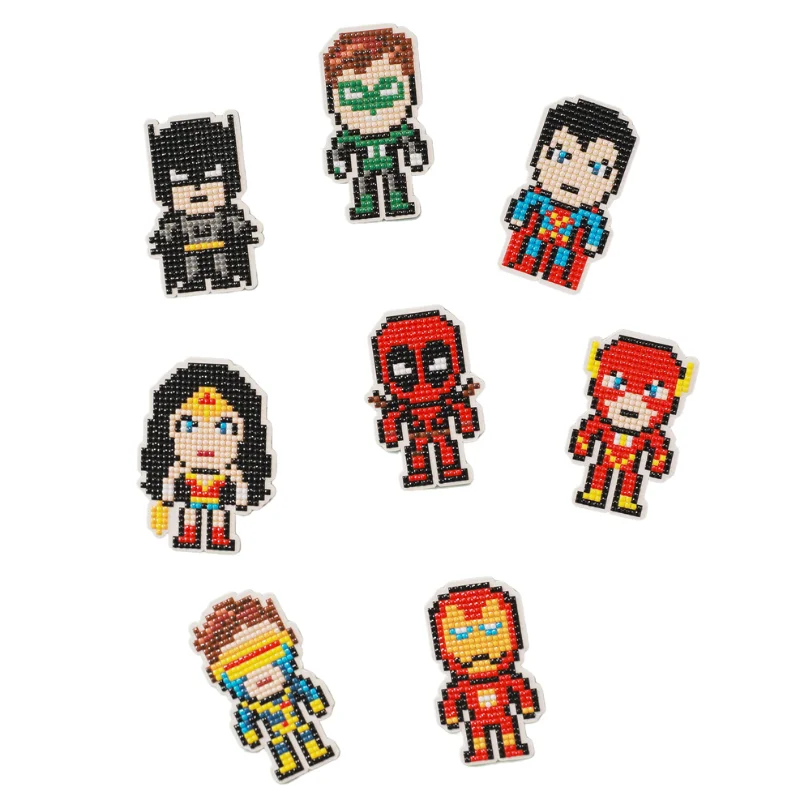 

Marvel Hero 5D Diamond Painting Cartoon Fridge Magnets Kits Superhero Iron Man Spiderman Batman Deadpool Wonder Loki Thor