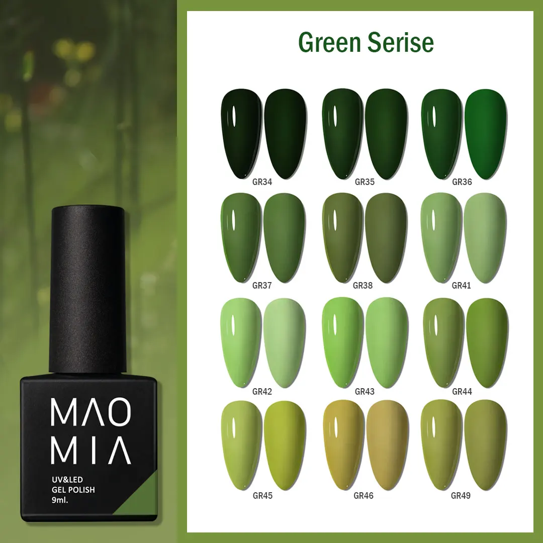 

Gel Nail Polish Green Color Series Nail Polish Paint Manicure Gel Semi Permanent Painting Art Nails Accesorios