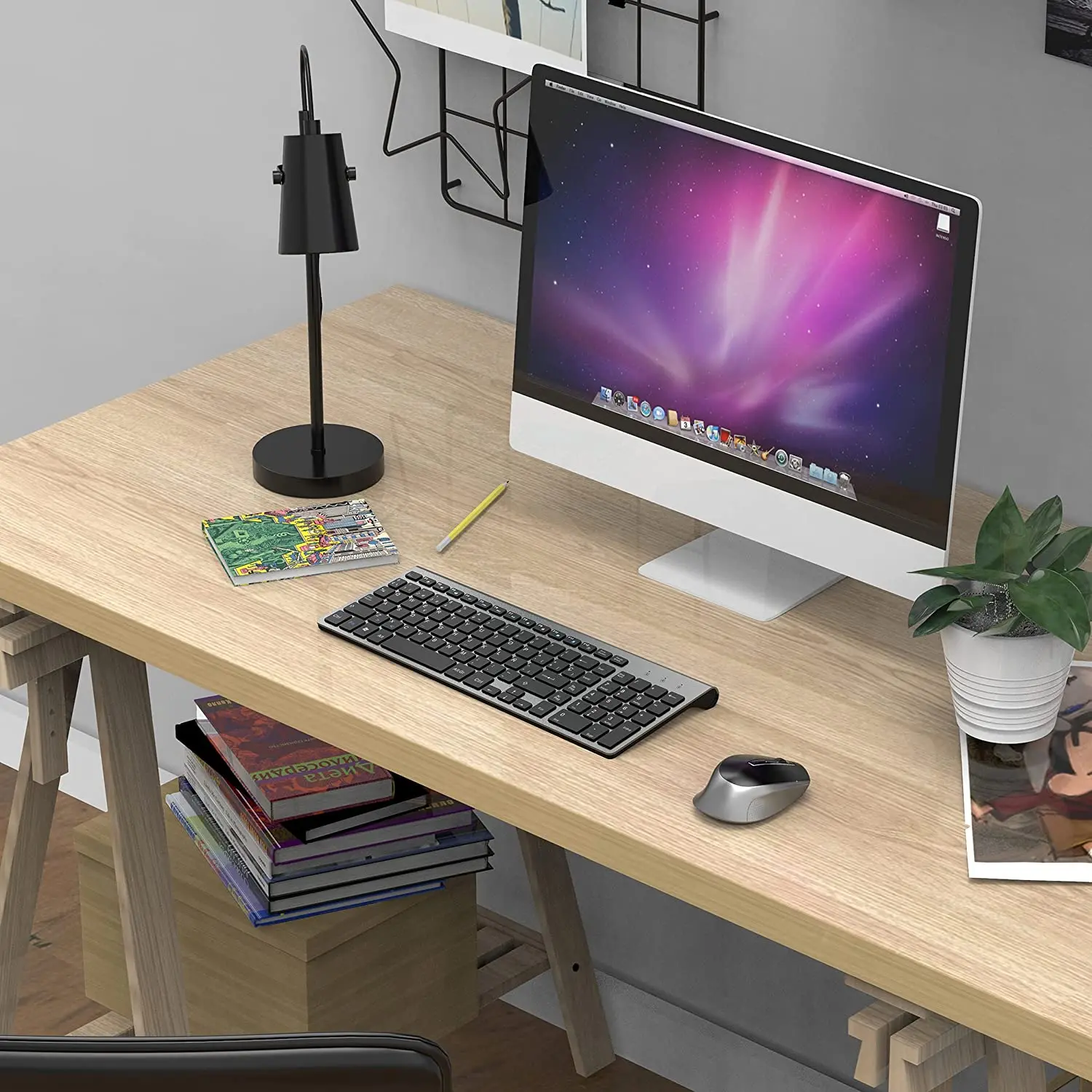 2 4G Беспроводная клавиатура мышь портативная мини-клавиатура с испанской