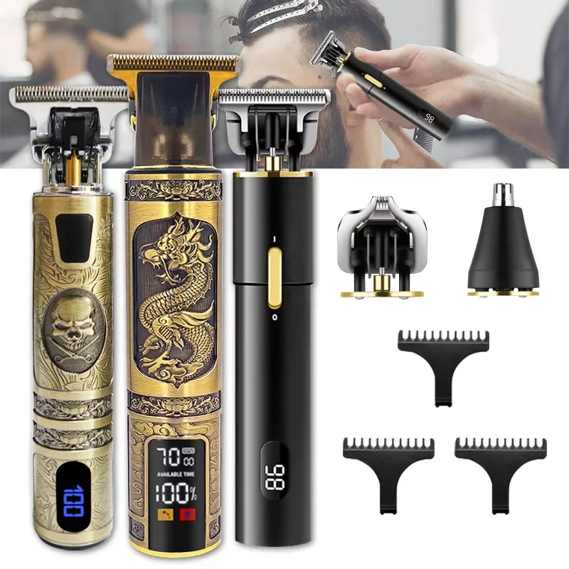 

T9 Hair Clipper Electric hair trimmer Cordless Shaver Trimmer 0mm Men Barber Hair Cutting Machine chargeable T machine beard cut