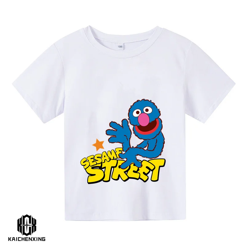 

Sesame Street Elements Fashion Cute cartoon design T-shirt for boys/girls Short sleeve printed kids Fun summer top