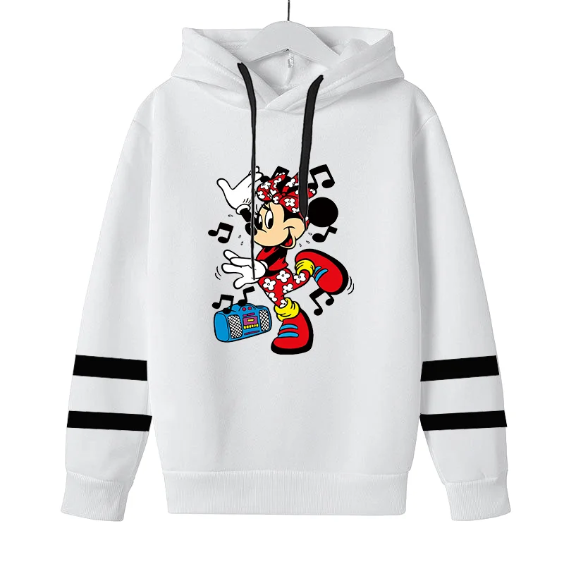 

Disney Mickey Minnie Mouse Boys Girls Fashion Streetwear Tops Hoodies Men Women Harajuku Loose Hooded Pullover Sweatshirt