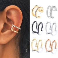 1pcs fashion rhinestone ear cuff for women simple without piercing c shape ear clips earcuff aesthetic jewerly party gifts new