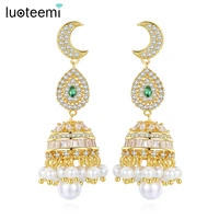 luoteemi fashion independent design champagne gold color bohemia dangle earrings for women multi color drop earrings bijoux gift