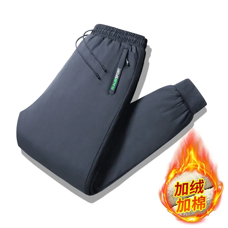 Новинка сезона осень-зима 2024 модные спортивные толстые теплые брюки из флиса