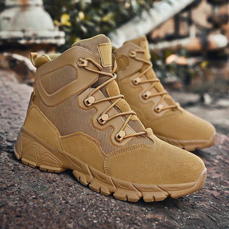 New Outdoor Military Tactical Boots Men Genuine leather Trekking Hiking Shoes Special Force Tactical Shoes Men Combat Army Boots