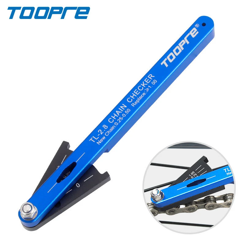

TOOPRE Mountain Bike Chain Wear Indicator EIEIO Aluminum Alloy Chains Measuring Device 40.4g Bicycle Repair Tools