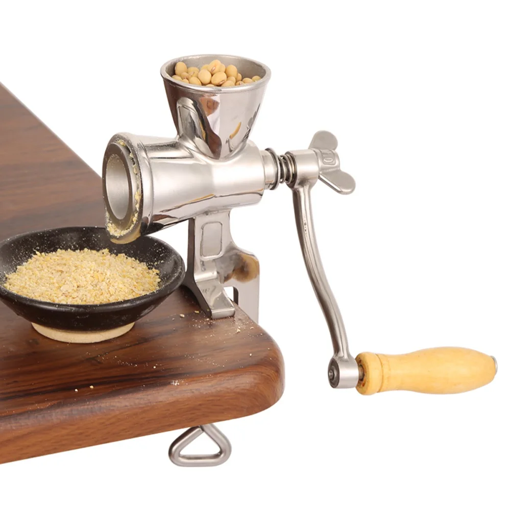 

Herb Wheat Manual Handheld Flour Soybeans Mill Rotating Home Kitchen Grain Grinder Stainless Steel Food Coffee Cereal