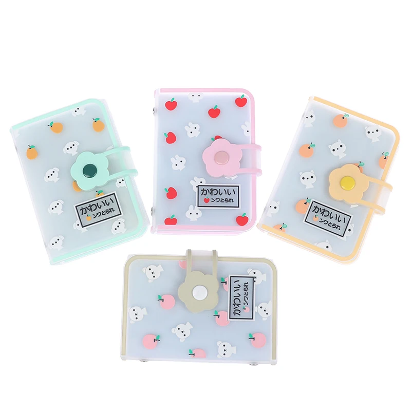

Mini Photo Album 26 Pockets Jelly Glue Home Picture Case Storage Lovely Fruit Animal Name Card Book Portable Photocard ID Holder