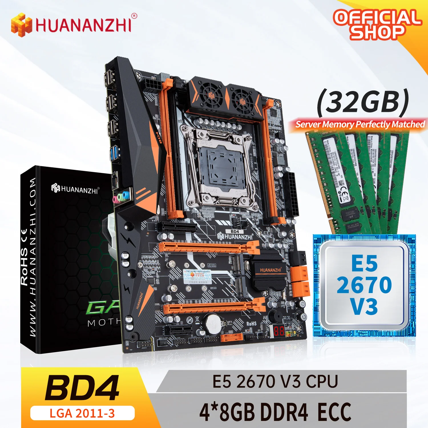 HUANANZHI X99 BD4/XEON E5-2670v3/4*8Gb DDR4