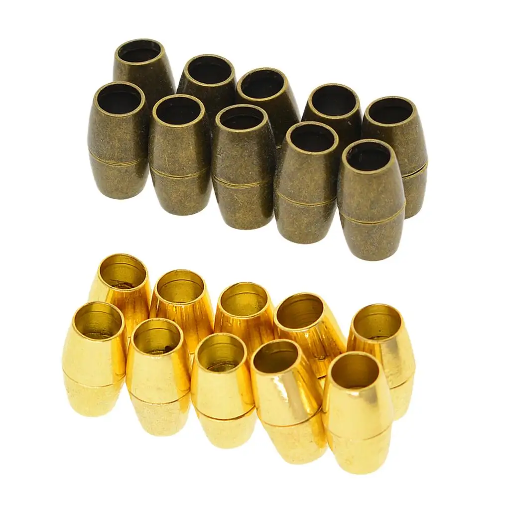 

10 Sets 5mm Leather Bracelet Necklace Barrel Jewelry Making Findings Accessories Connectors for DIY Craft