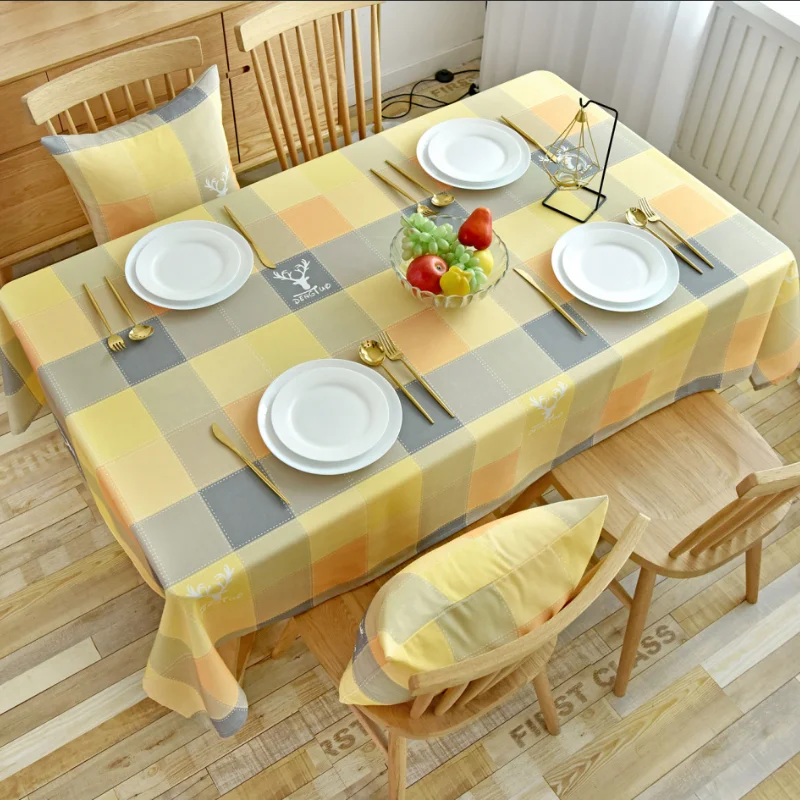 

Чехол для стола для домашнего банкета, водонепроницаемая ткань Оксфорд, прямоугольная искусственная Обложка для чайного столика, милое украшение