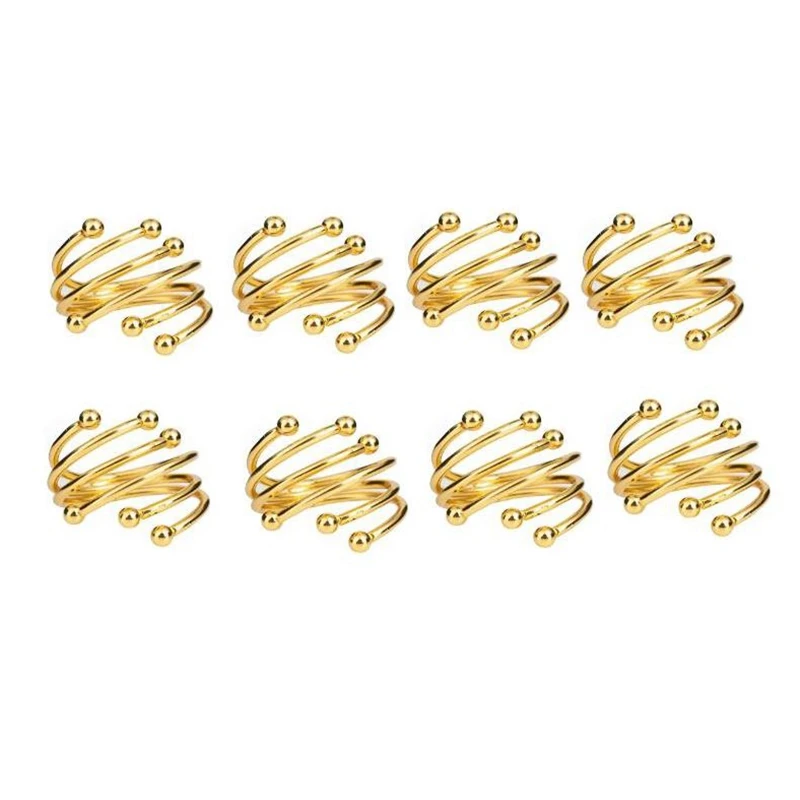 

8 Pcs Napkin Rings Dinner Table Napkin Holders Metal Napkin Rings Wedding Party Napkin Holders Festival Decoration