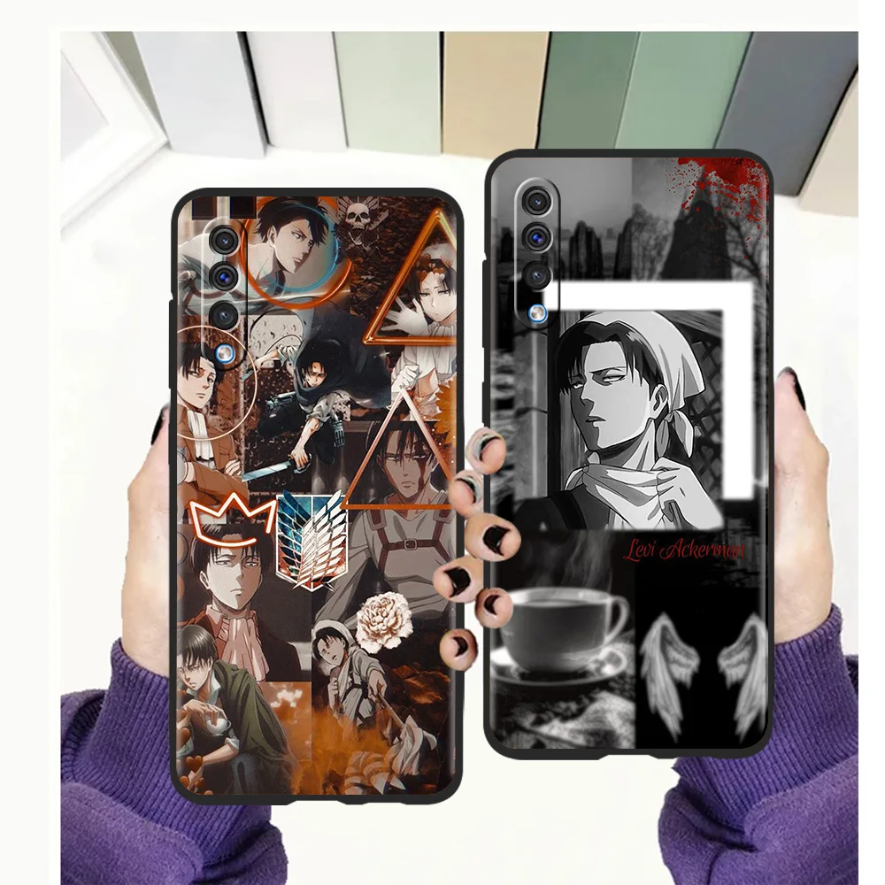 

Levi Ackerman Phone Case For Samsung A12 A22 A02 A03 A03S A50 A70 A20 4G A10 A20S A30 5G Black Silicone Cover Shell Coque TPU