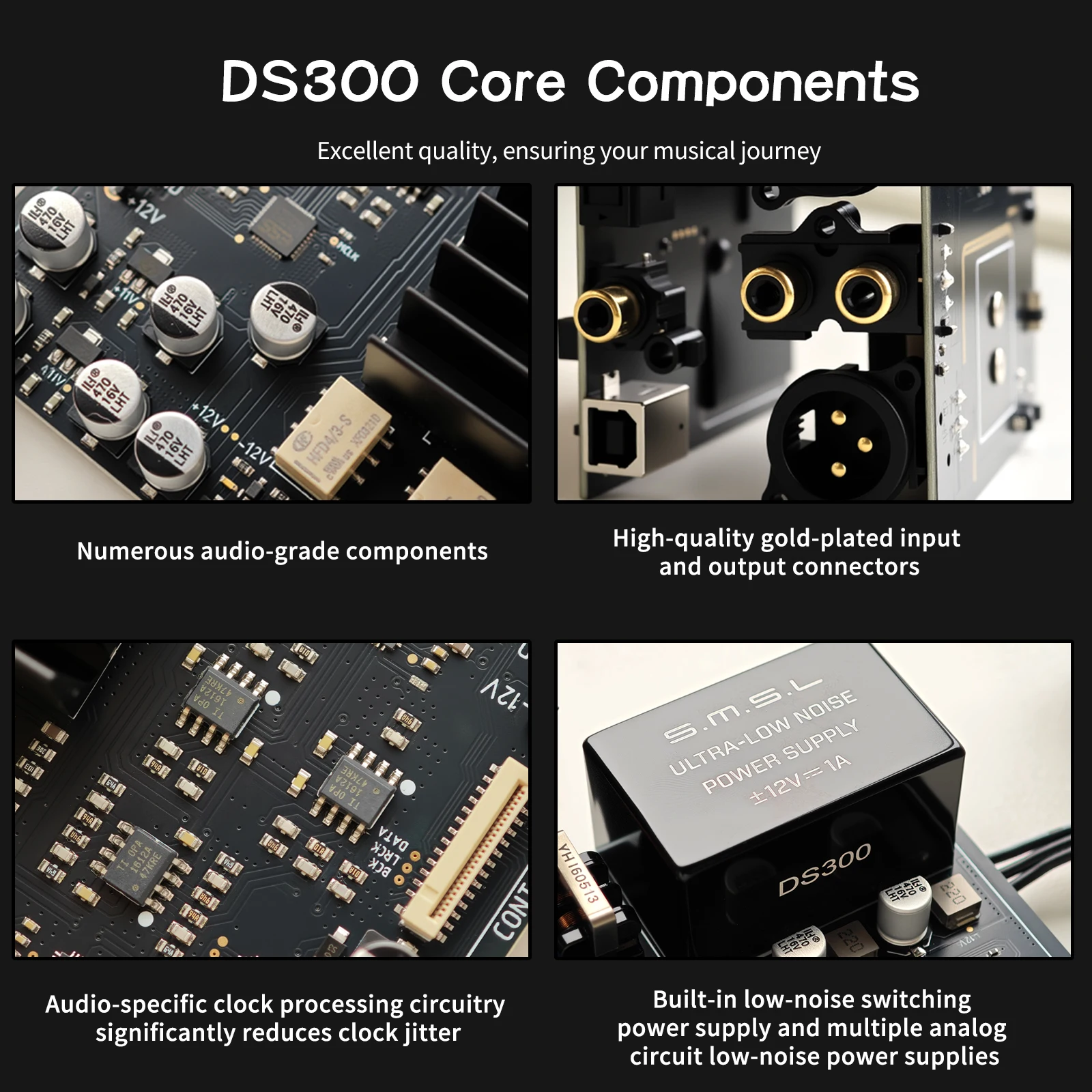 Фото SMSL DS300 Высокопроизводительный ЦАП с исключительным качеством звука и настройками усиления усилителя для наушников №5