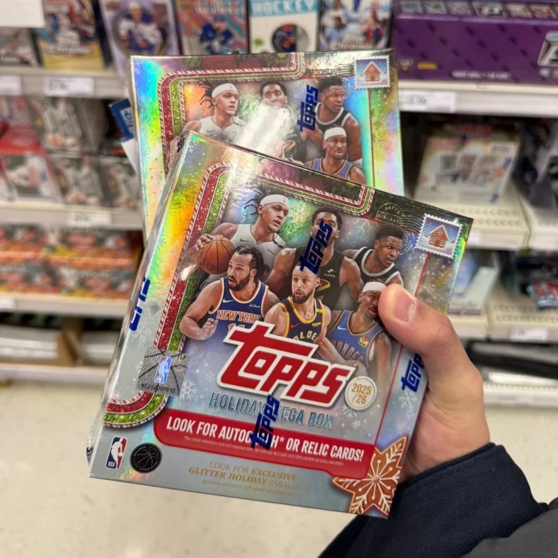 Фото В наличии: Оригинальный набор коллекционных баскетбольных карточек Topps Chrome Holiday Mega Box 2025-26, рождественское издание, коробка-сюрприз №3