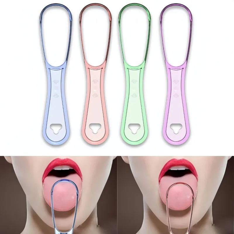 1pcs Tongue Cleaner Tongue Cleaning Scraper Reusable Oral Cleaning Scraper Multicolor Oral Hygiene Care Tongue Brush Tool