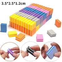 15pcs double sided mini nail files block color red blue sponge polished nail cushion nail file manicure tool nail accessories
