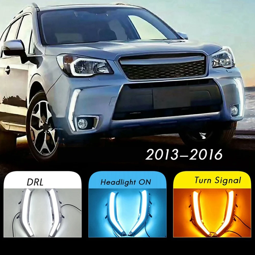 

Автомобильная левая и правая дневная лампа, противотуманная фара для Subaru Forester 2013-2016, автомобильная лампа для вождения, дневные ходовые огни, лампа-бампер