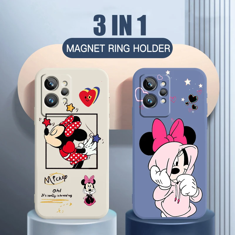 

Phone Case For OPPO Realme Q3S Q5i 50A 50i C21Y C11 GT Neo3 Neo2 9 9i 8 8i 7 Pro Plus Cool Disney Mickey Minnie Liquid Rope