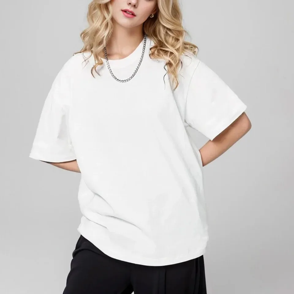 Мужская футболка QIANLING GARMENT белая черная 100% хлопок