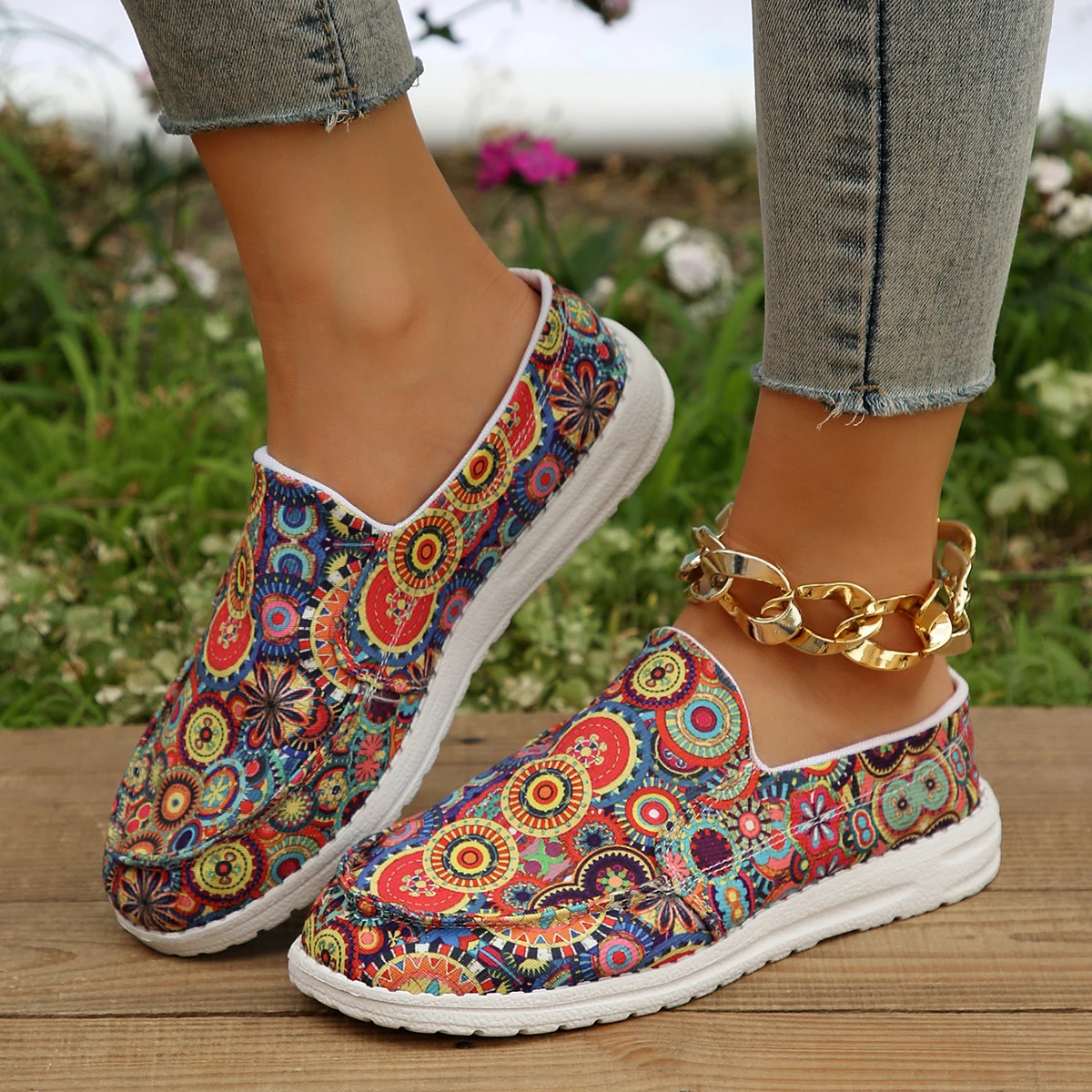 Summer Women Chessboard Canvas Shoes Casual Ladies Walking Shoes Slip on Loafers Sport Shoes  Woman Designer Shoes