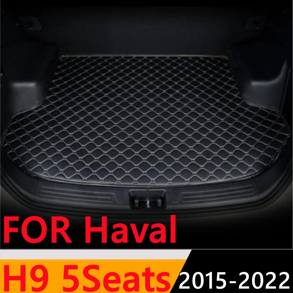 

Sinjayer Car Trunk Mat Waterproof AUTO Tail Boot Carpets Flat Side Cargo Carpet Pad Liner Fit For Haval H9 5Seats 2015 2016-2022