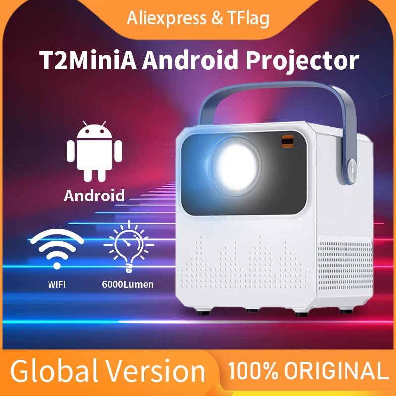 

Портативный мини-проектор для домашнего кинотеатра, Android, Bluetooth, Wi-Fi