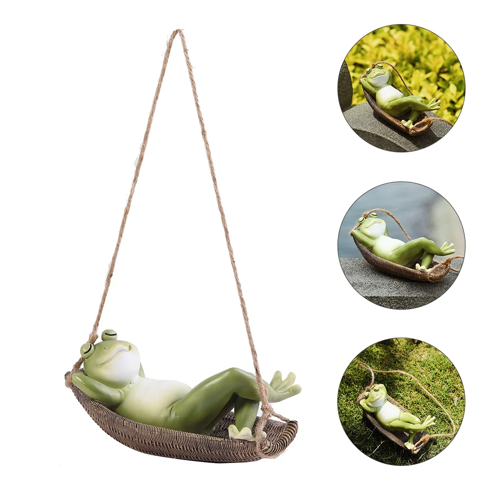 

Frog Decor Garden Frogs Hanging Decorations Outdoor Yard Resin Animal Statue Sculpture Green Craft Statues Animals Figurines