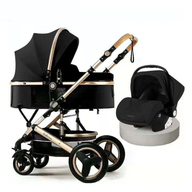 2022 High Landscape Baby Stroller 3 in 1 With Car Seat and Stroller Luxury Infant Stroller Set Newborn Baby Car Seat Trolley