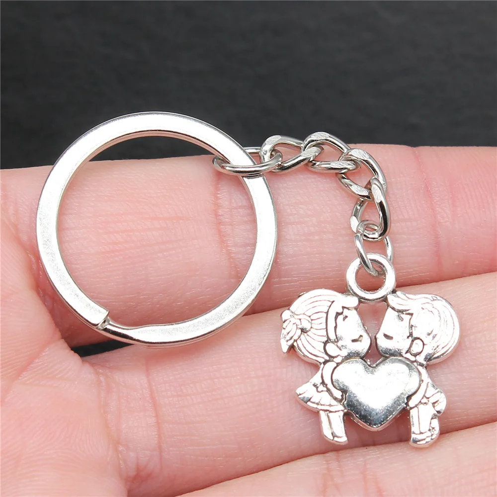 

Сувениры, подарок, мужской брелок, 2 цвета, 23x21 мм, подвеска в виде сердца, парный брелок, Прямая поставка