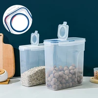 plastic sealed food grains storage box cans transparent rice bucket cereal dispenser fridge organizer containers for kitchen